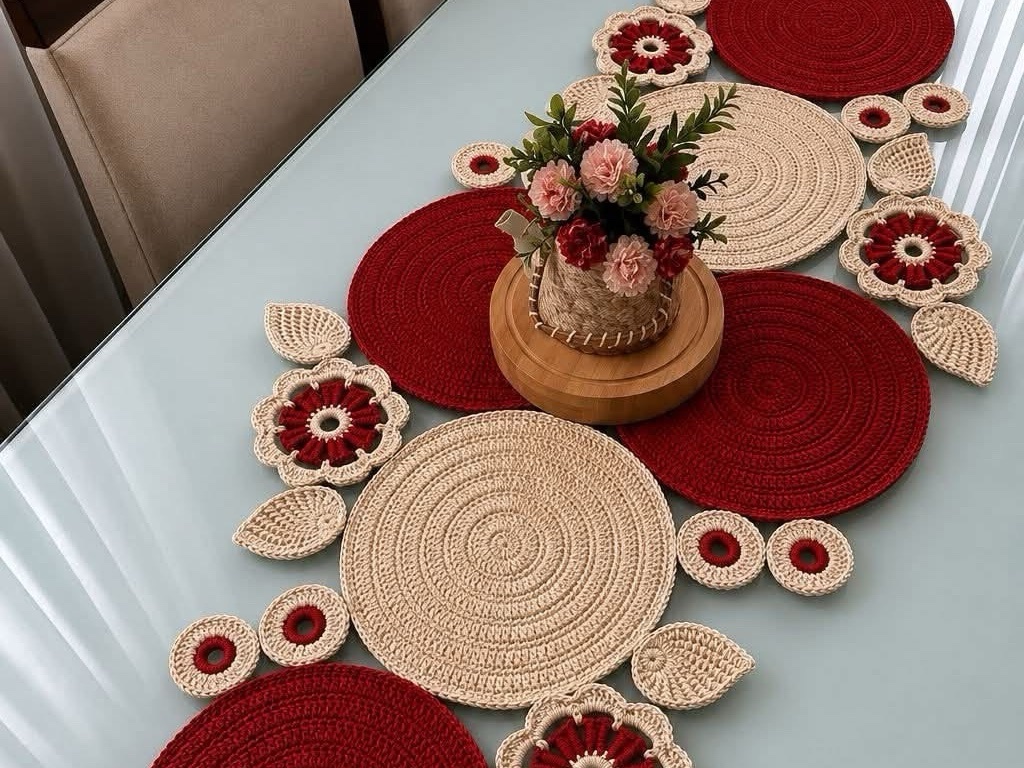 Chemin de table turc au crochet